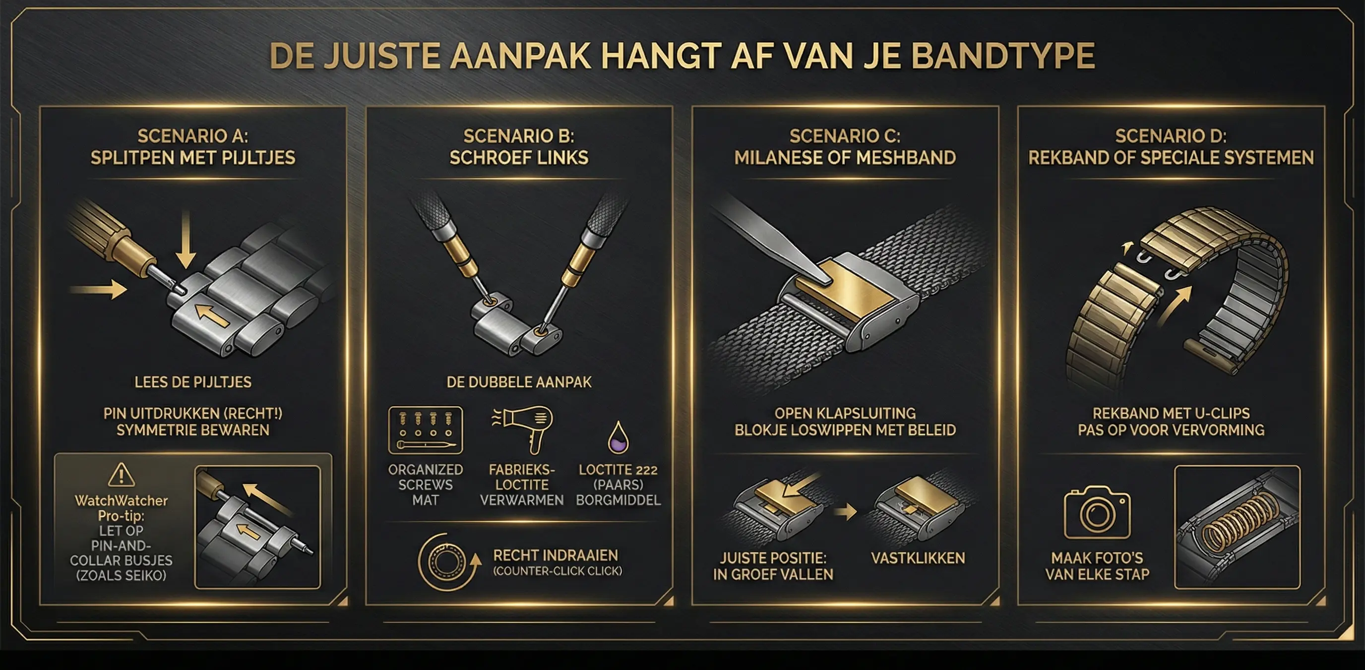 Band inkorten: Aanpak per bandtype