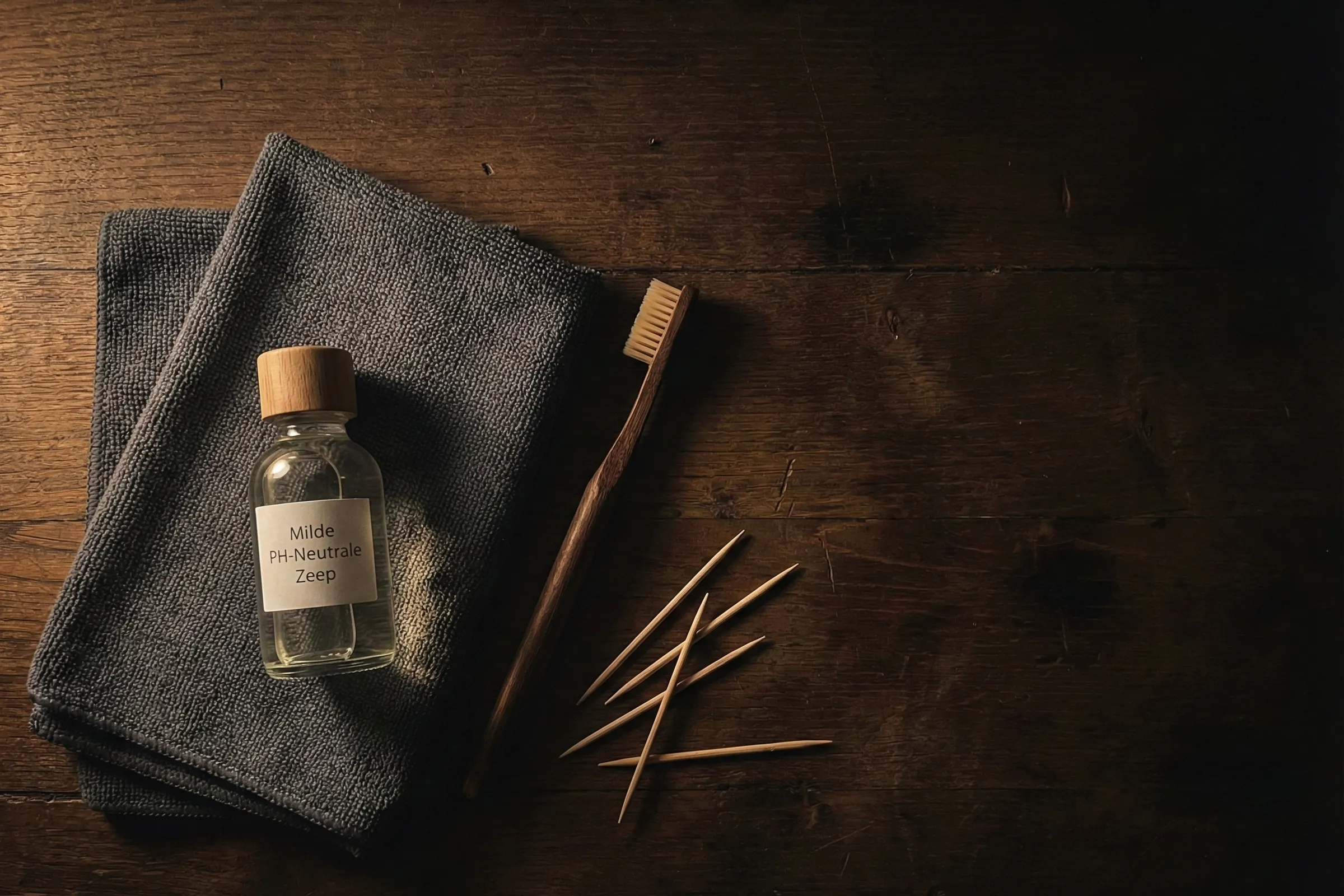 Flatlay benodigdheden horloge schoonmaken