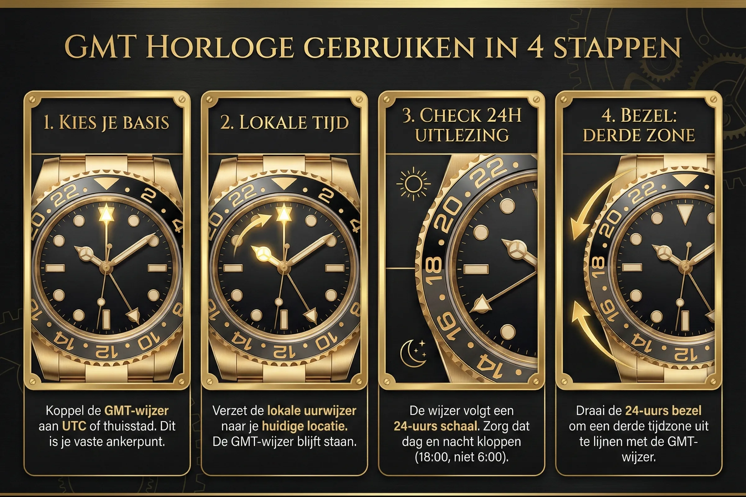 GMT horloge gebruiken infographic
