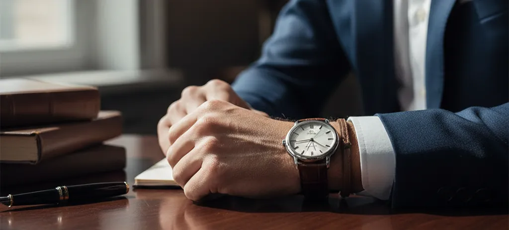 Horloge en armband bij pak
