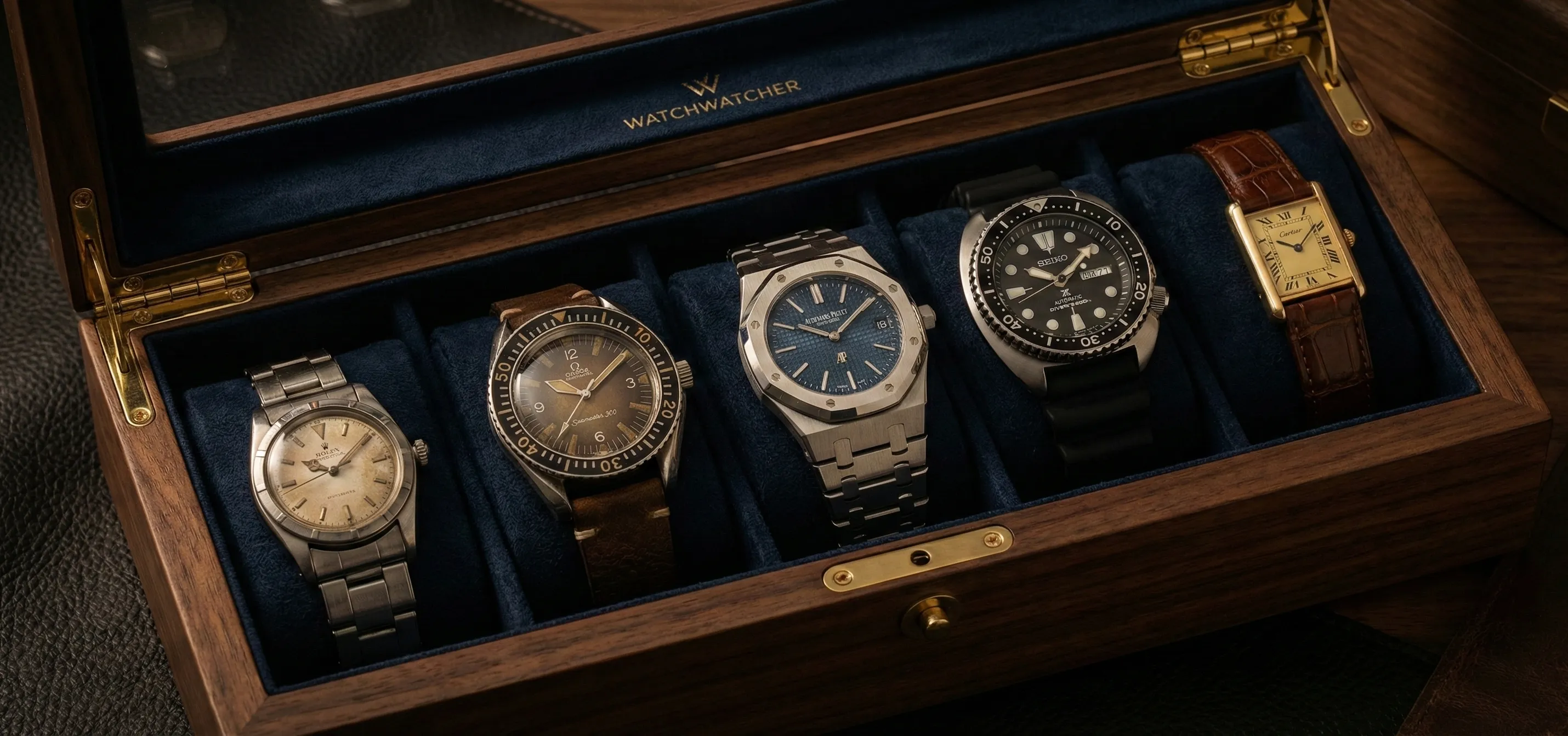 Iconische horlogekasten op een rij