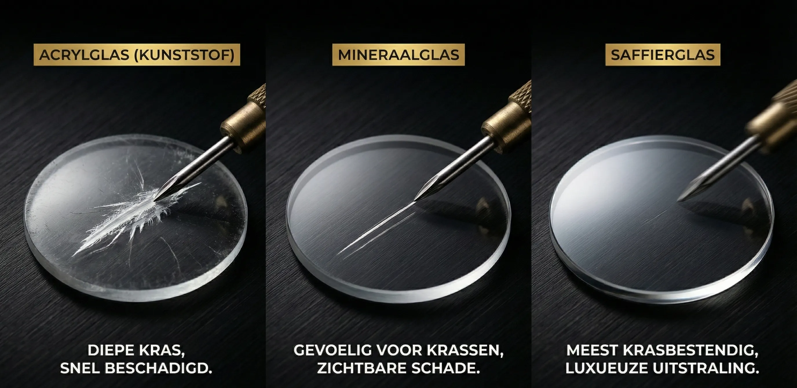 Krasbestendigheid soorten horlogeglas