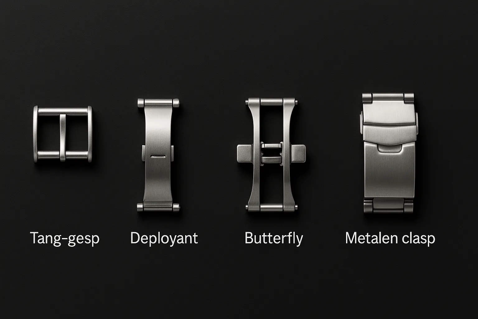 Verschillende sluitingen horlogeband