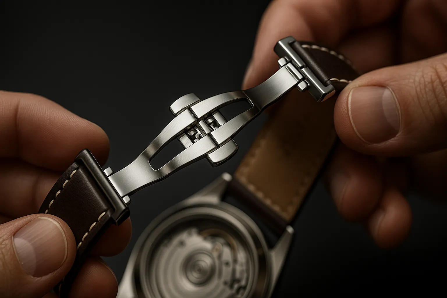 Vlindersluiting op horloge